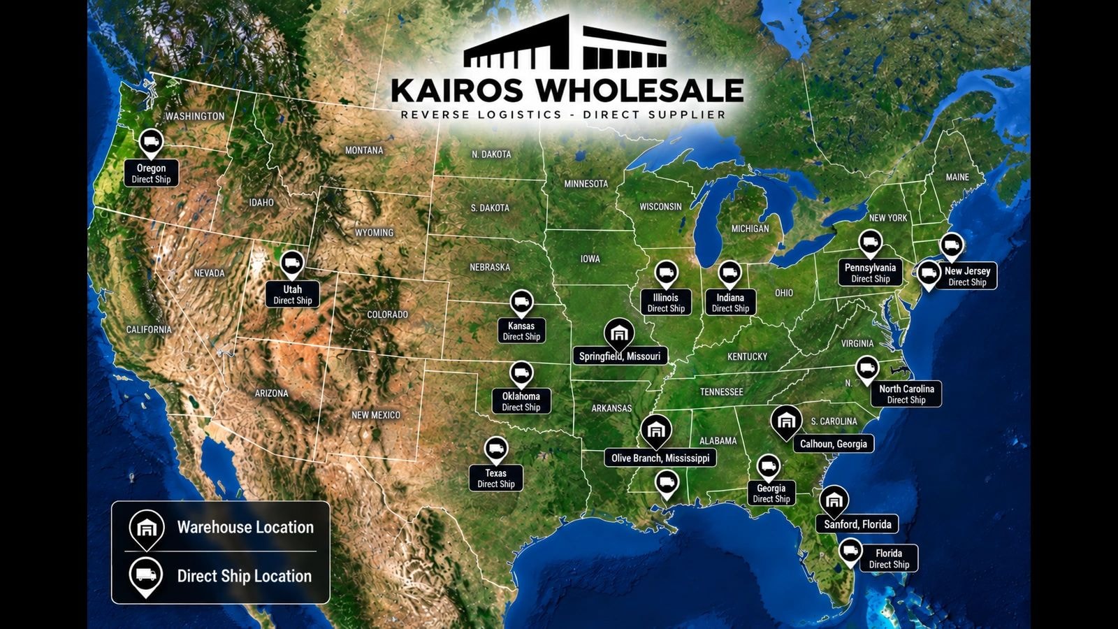 Kairos Wholesale warehouse interior with organized inventory